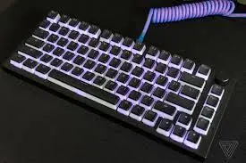 Glorious GMMK Pro 75% mechanical keyboard with hot-swappable switches, gasket-mounted design, and customizable RGB lighting.
